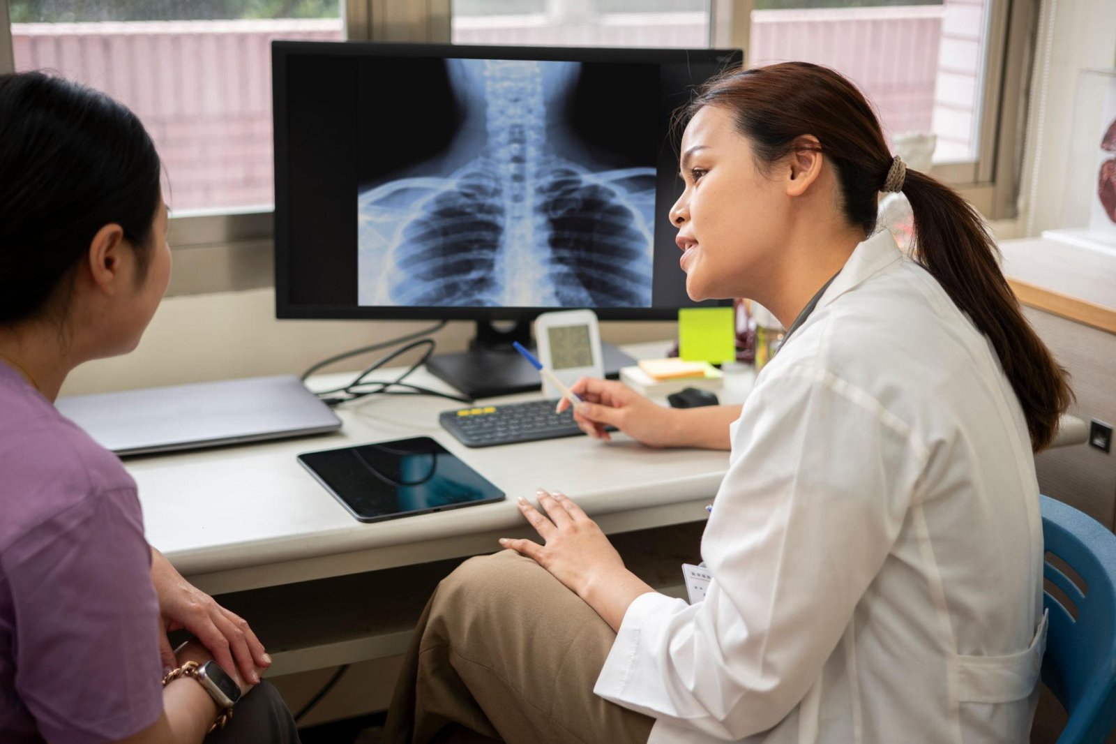 Doctor discussing respiratory health with a patient
